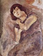 Jules Pascin Lucy wearing the purple oil painting artist